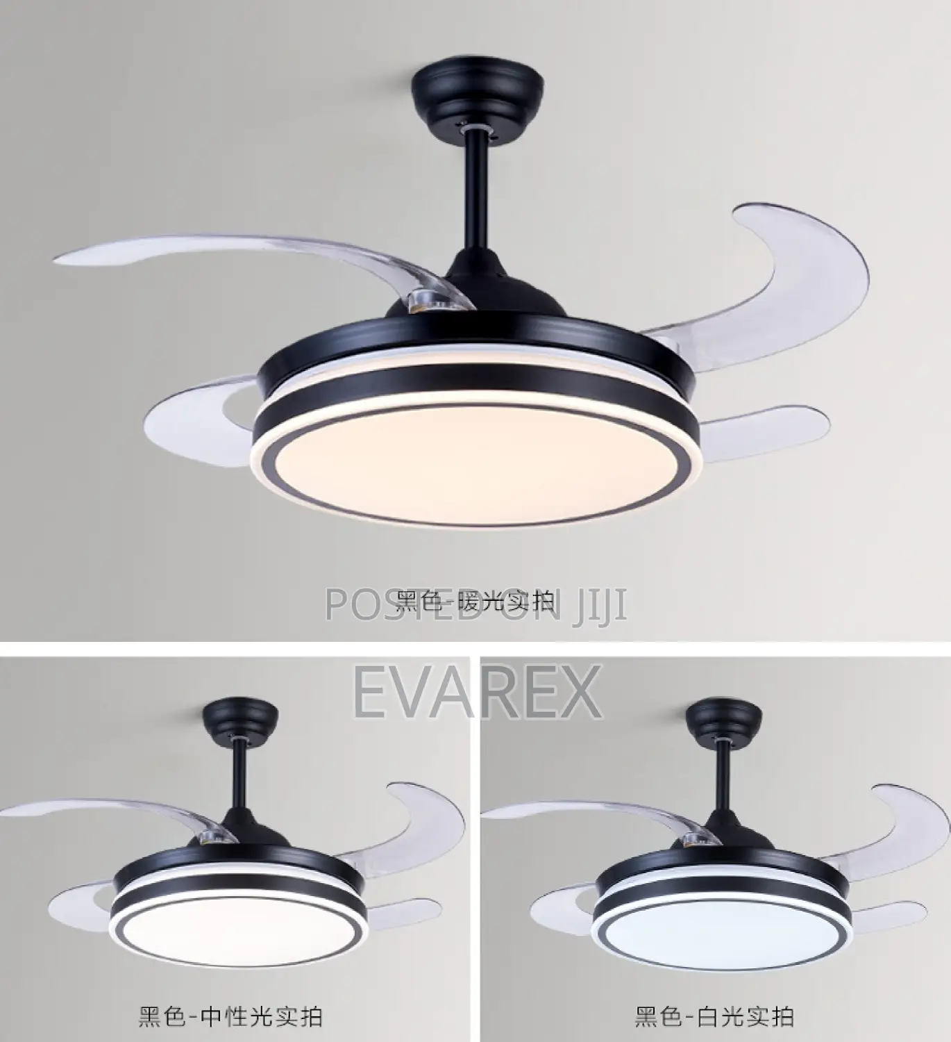 Flat Chandelier Light With Fan