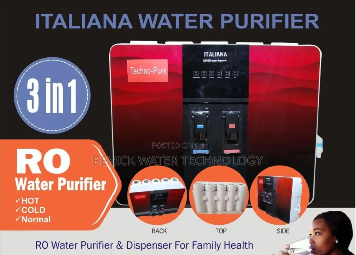 Dispenser Reverse Osmosis With Cold and Hot Water