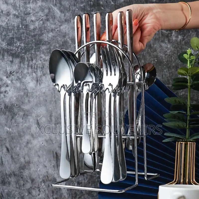 25pcs Silver Flatware Cutlery Set