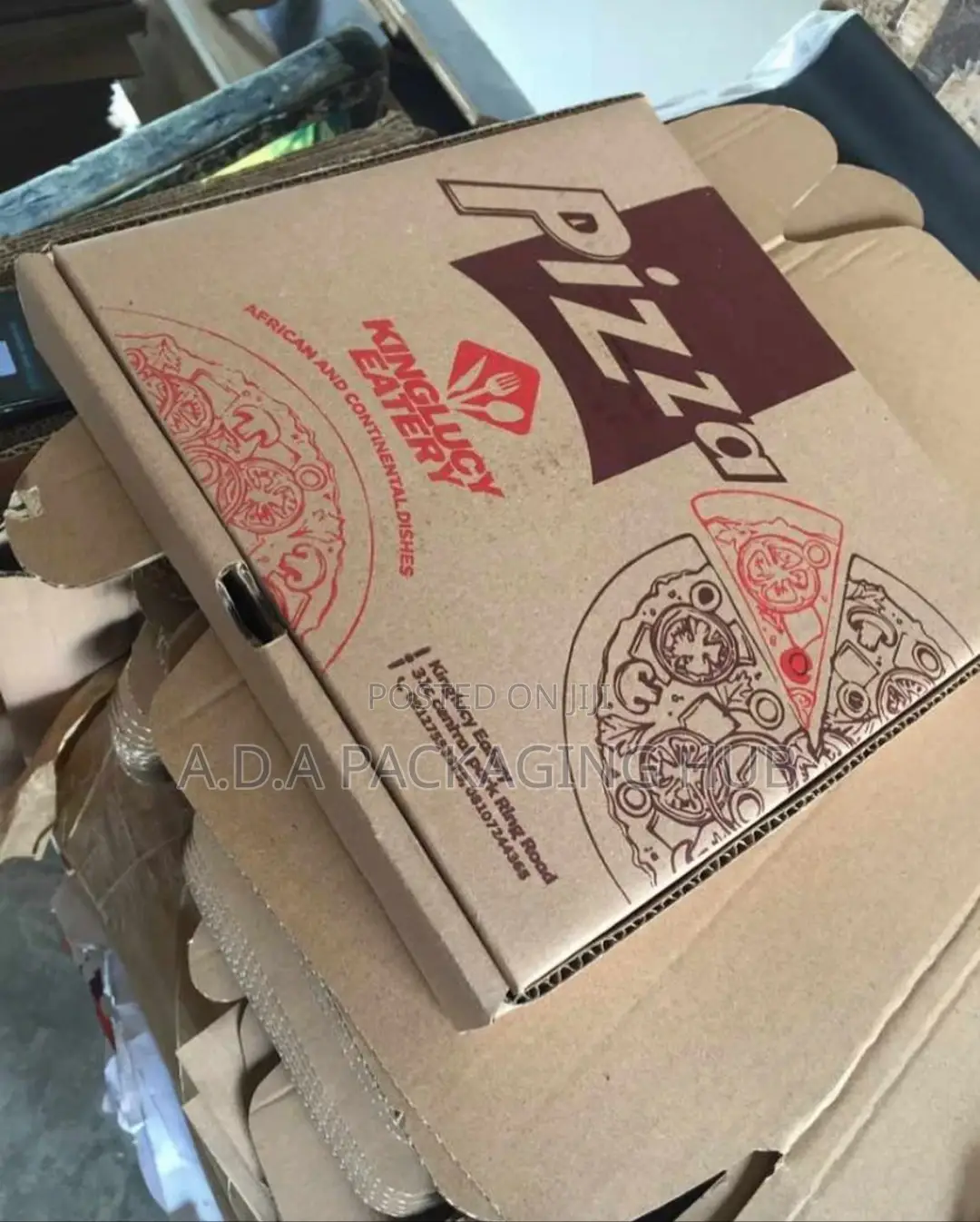 Neatly Corrugated Pizza Carton Boxes With Partial Branding