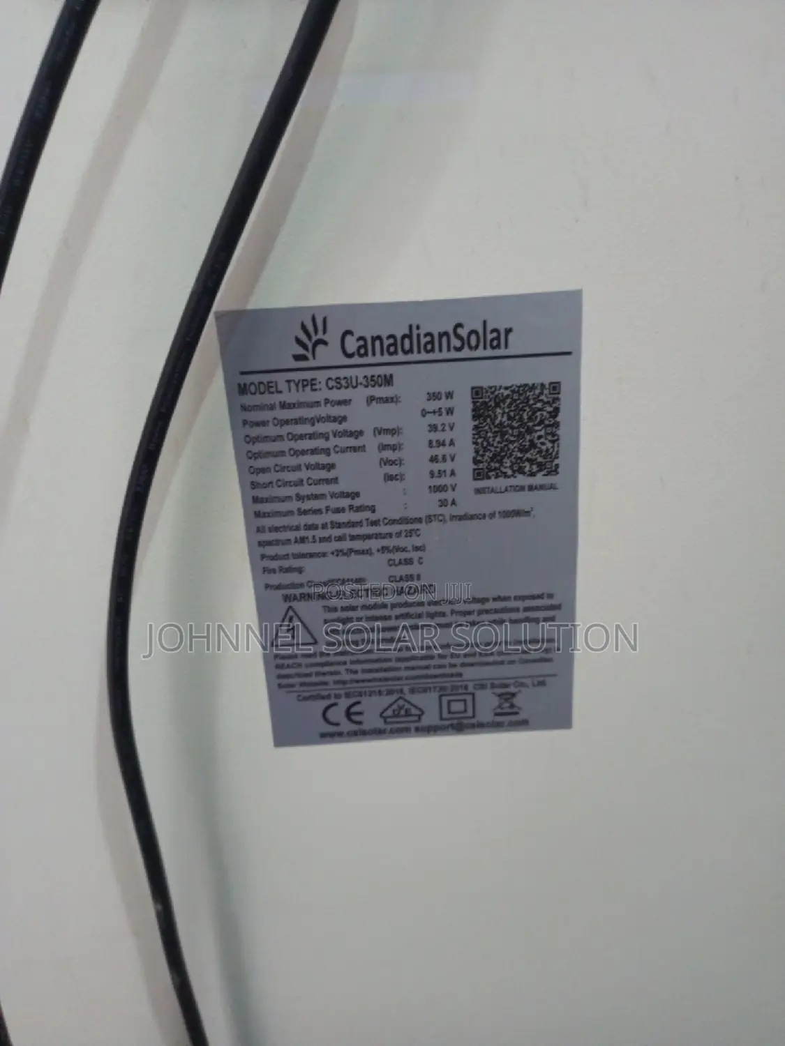 350w 72cell Canadian Solar Panel
