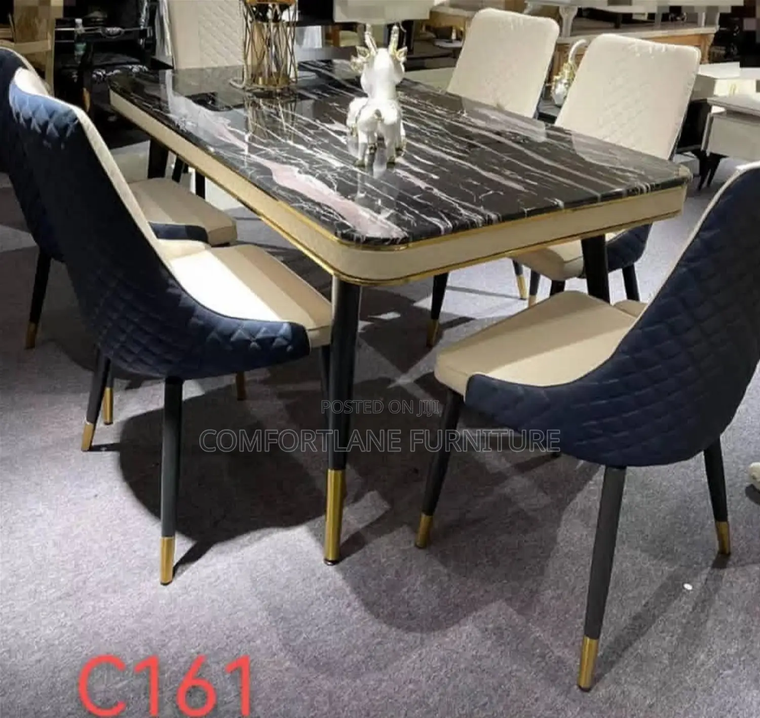 Quality Contemporary Marble Top Dining Table With 6seater