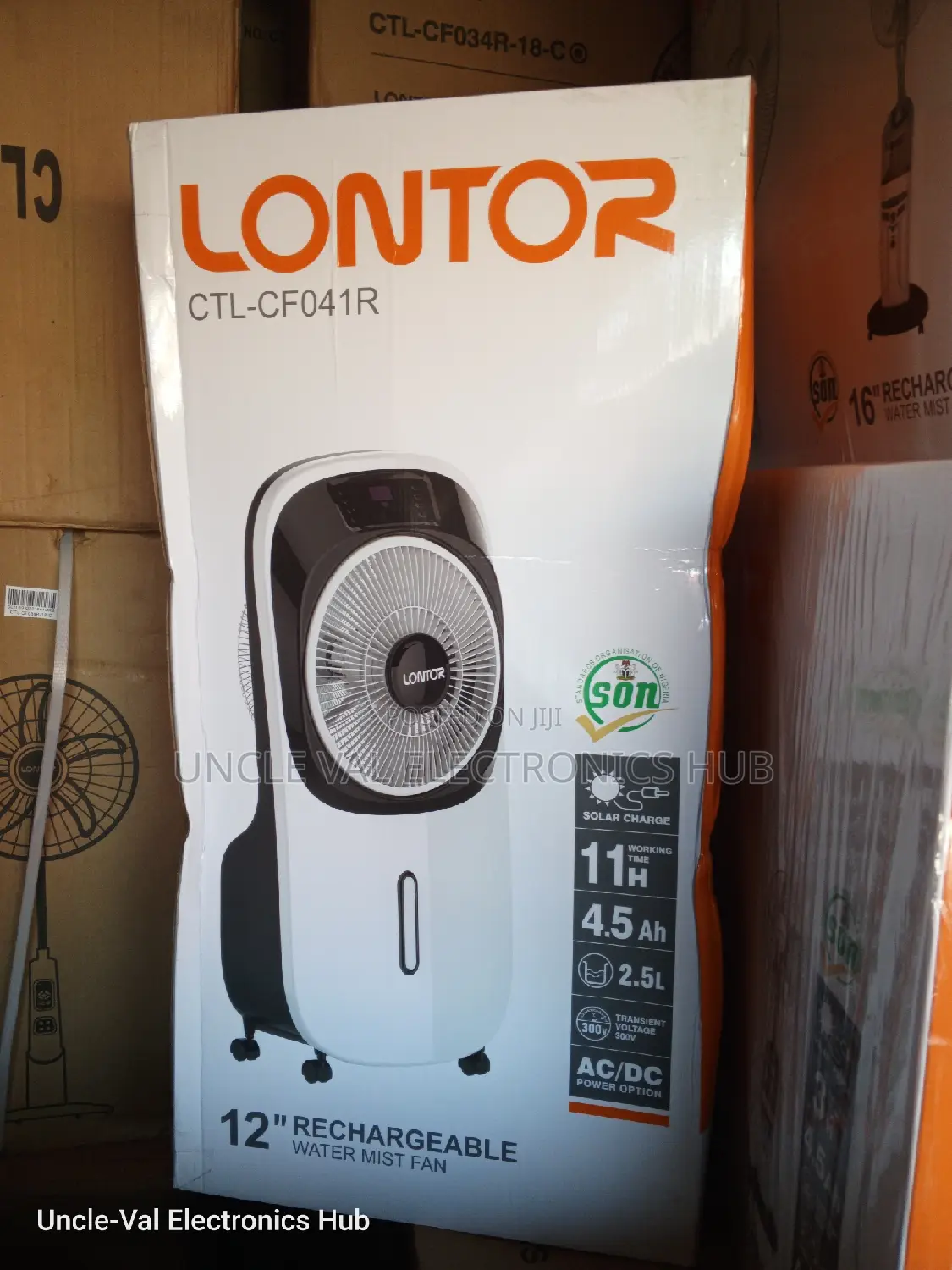 Lontor 12" Rechargeable Water Mist Fan