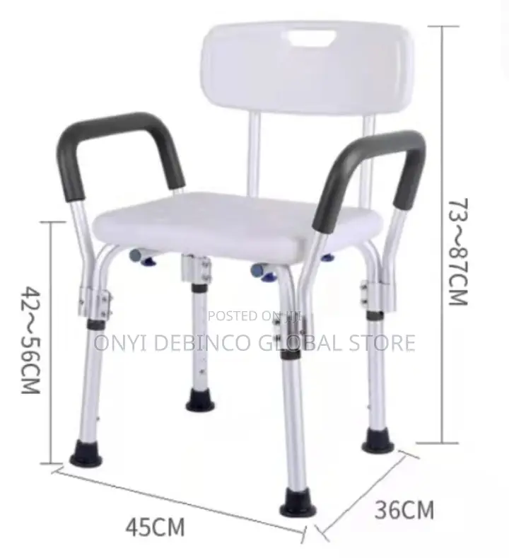 Elderly Bath Shower Seat Chair With Backrest and Side Guild