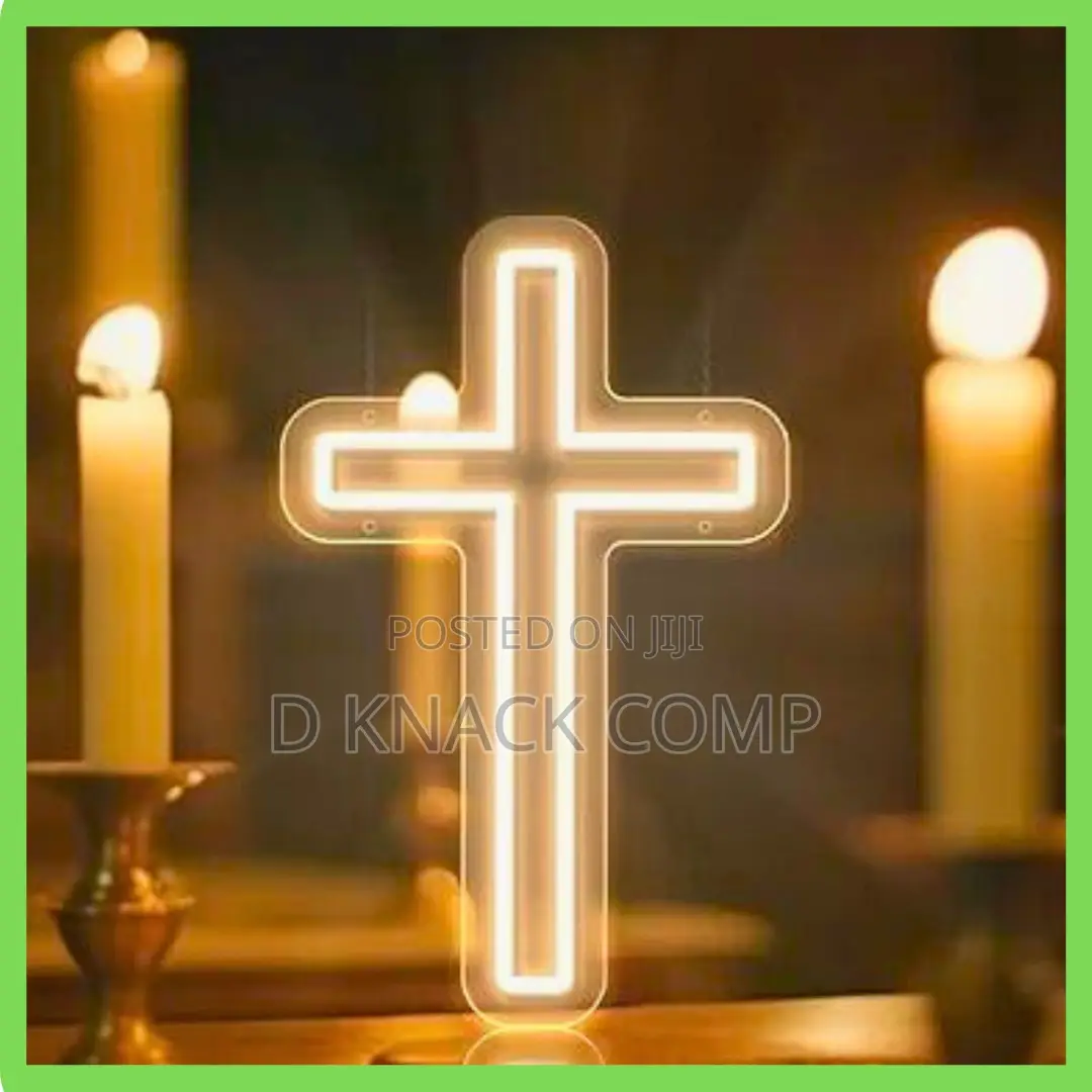 Jesus Cross Led Neon Light for Wall Decor Christening Day