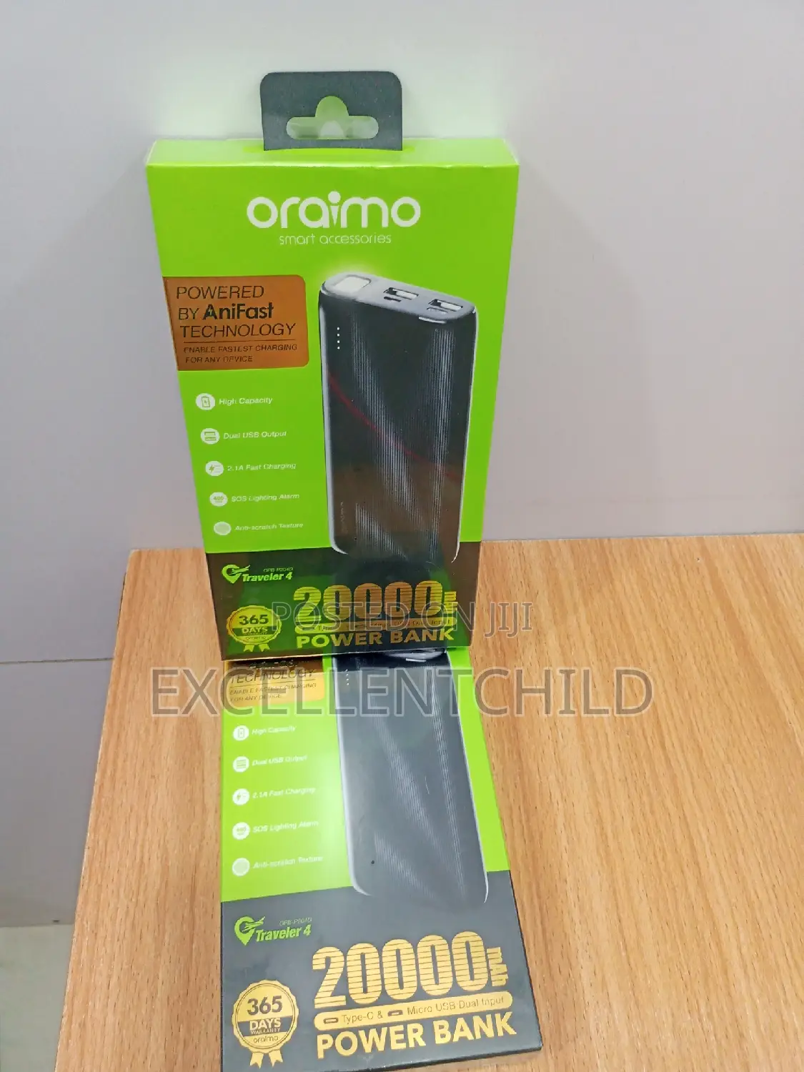 Oraimo 20,000 Mah Power Bank Enable Fastest Charging Device