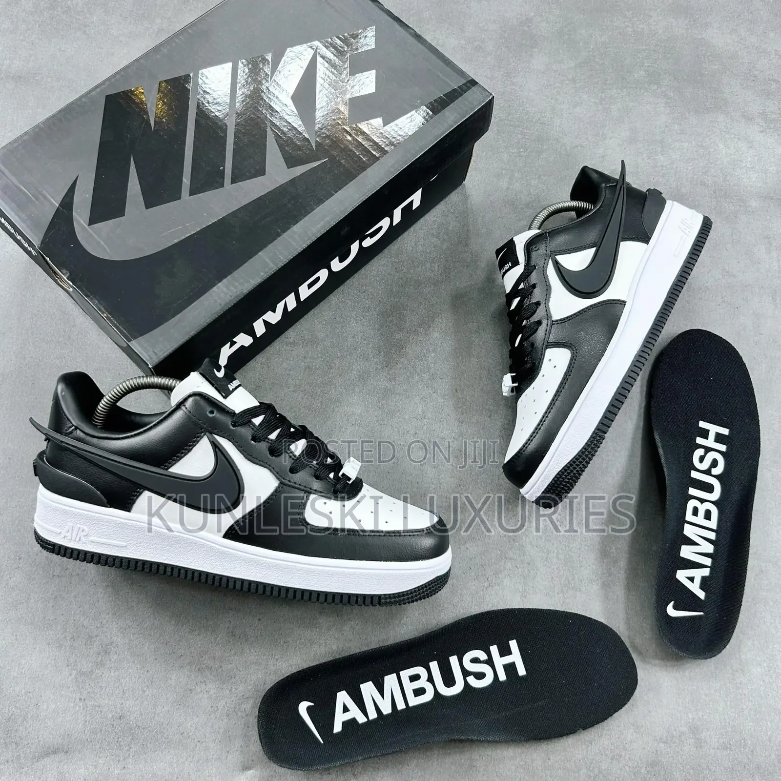 Original Nike Air Force 1 Low Sp White-Black Ambush Sneakers