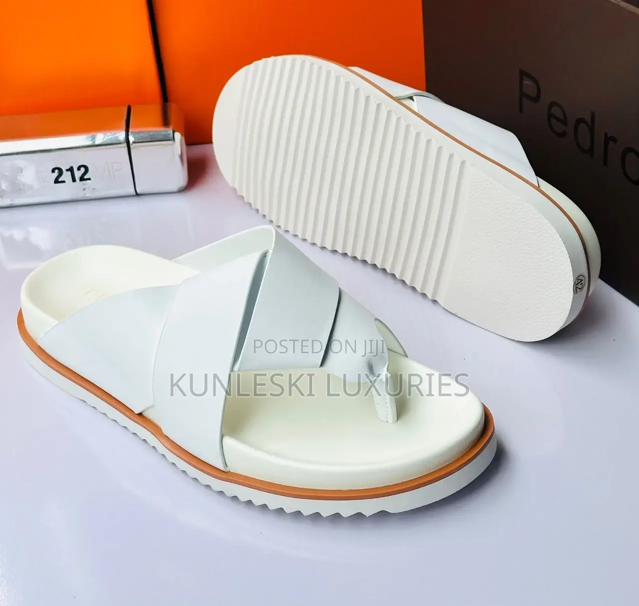 Original Perdo Men Leather Slippers in Three Colors Ways