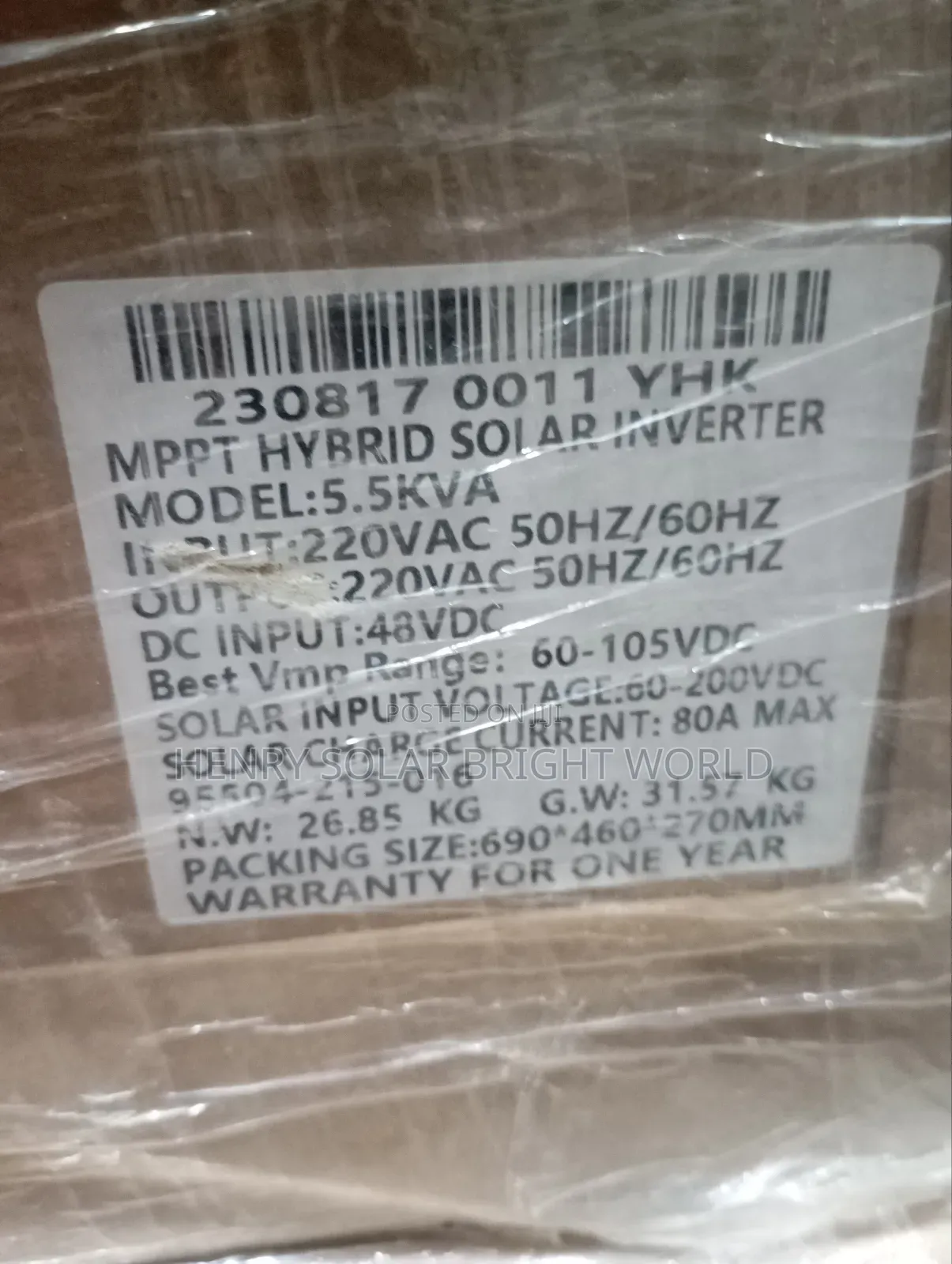 Yohaco Inverter 5kva 48v Hibrid