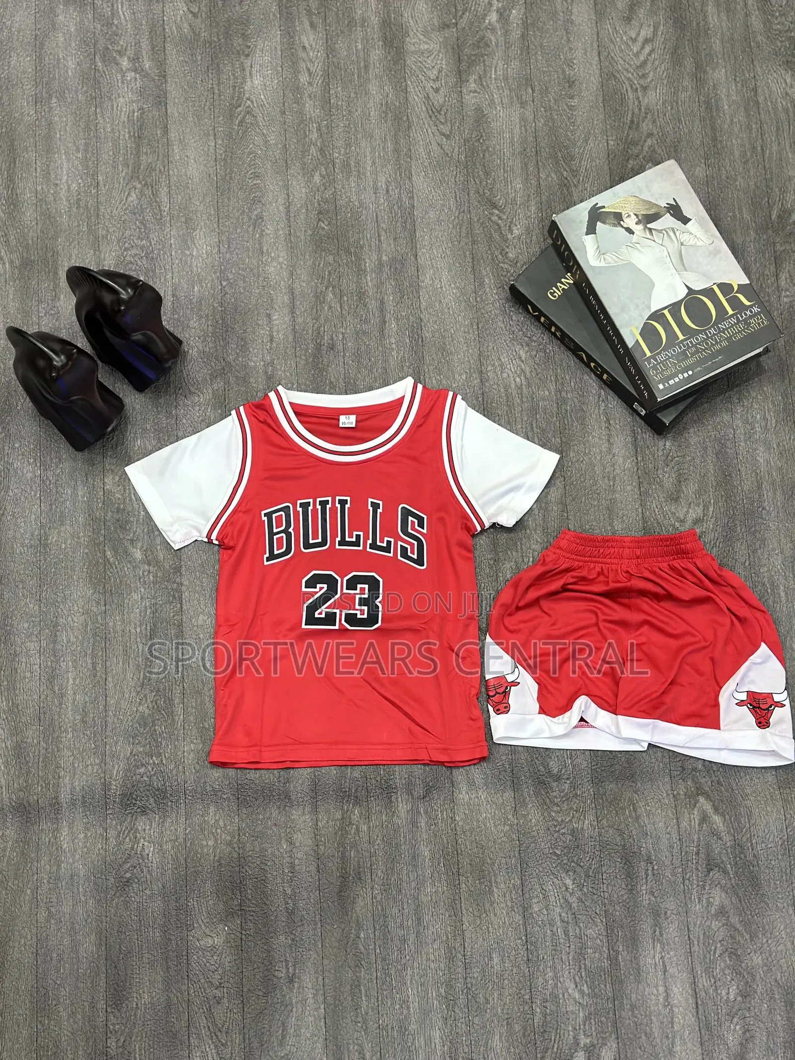 Original Red Bulls Children Basketball JERSEY Up and Down