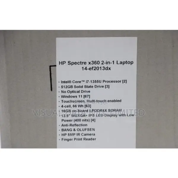 New Laptop HP Spectre X360 16GB Intel Core I7 SSD 512GB