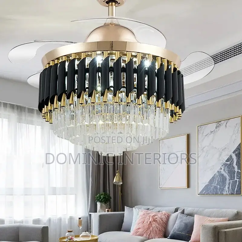 Luxury Crystal Ceiling Fan Chandelier