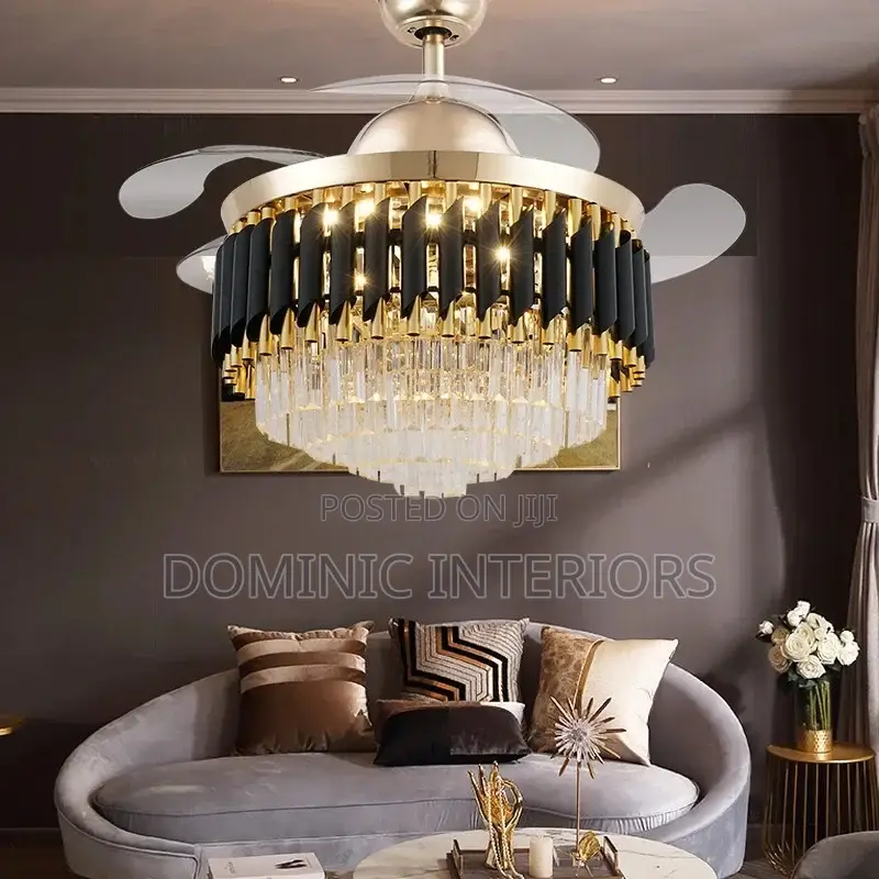 Luxury Crystal Ceiling Fan Chandelier