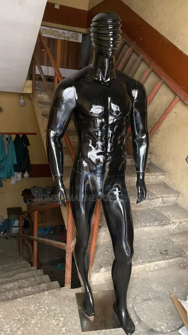 Naija Spider Face Male Glossy Black Fibre Mannequin