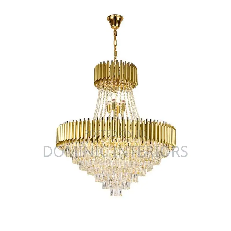 Dimmable Led Gold Crystal Chandelier/60cm