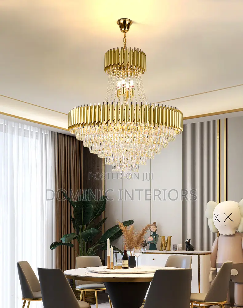 Dimmable Led Gold Crystal Chandelier/60cm