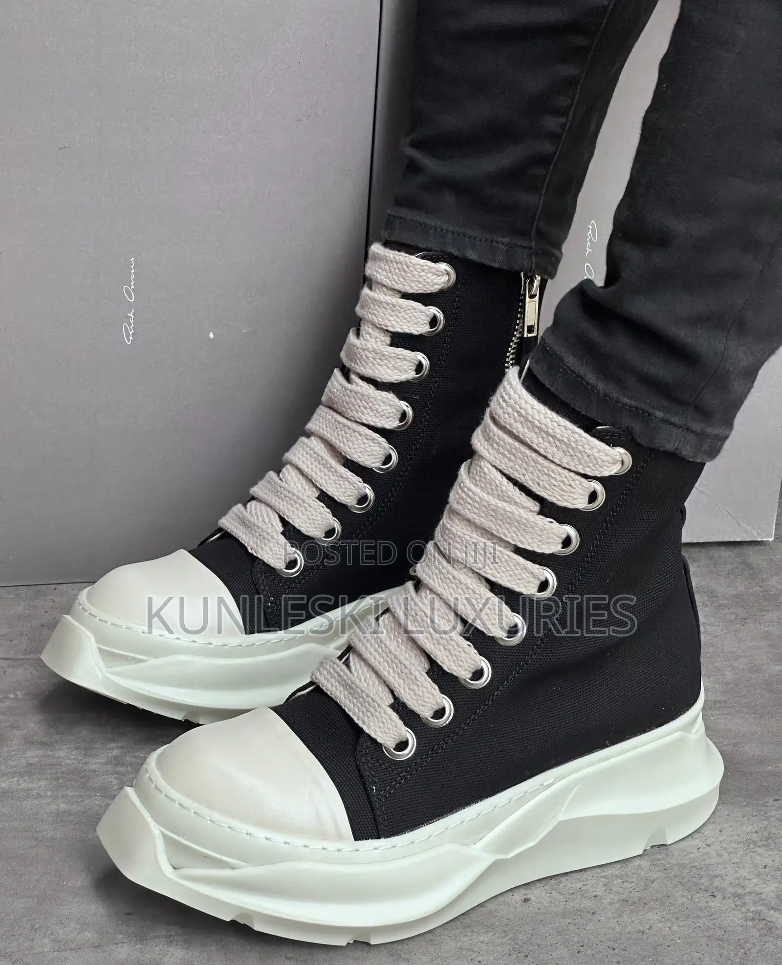 Original Rick Owen’S DRKSHDW Hexa Hi Sole Leather Sneakers