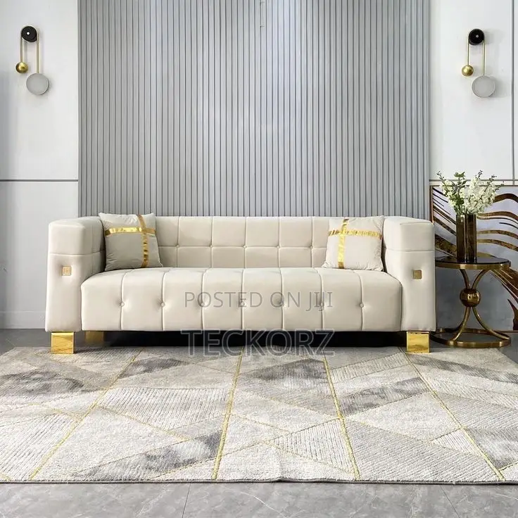 Beige Velvet Loveseat Sofa With Button Tufting