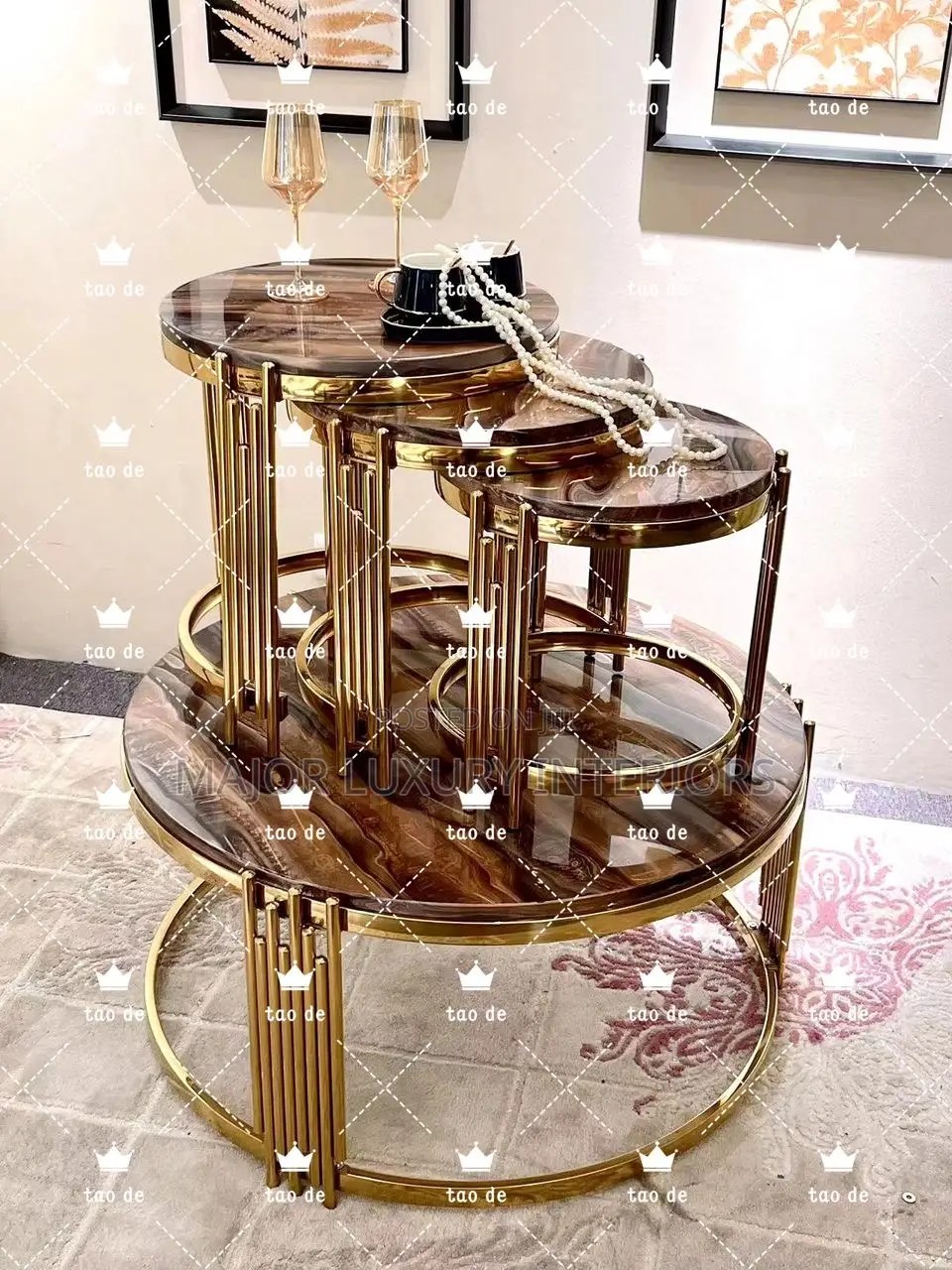 Center Table With 3 Side Stools