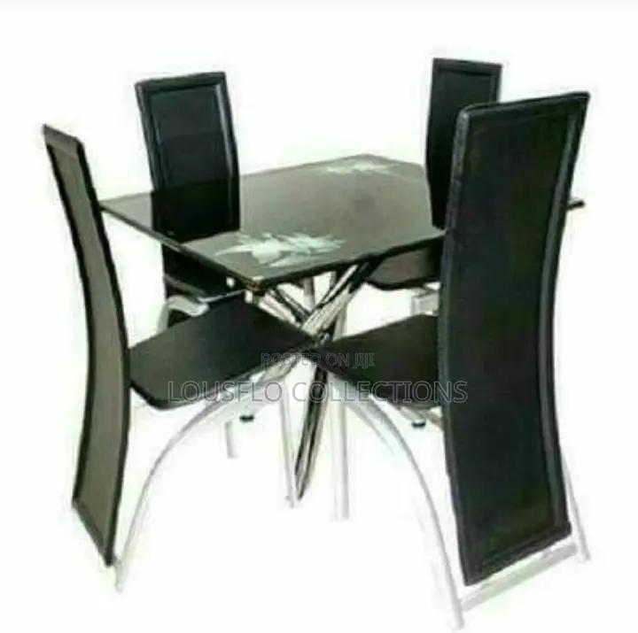 4 Seater Square and Round Glass Dinning
