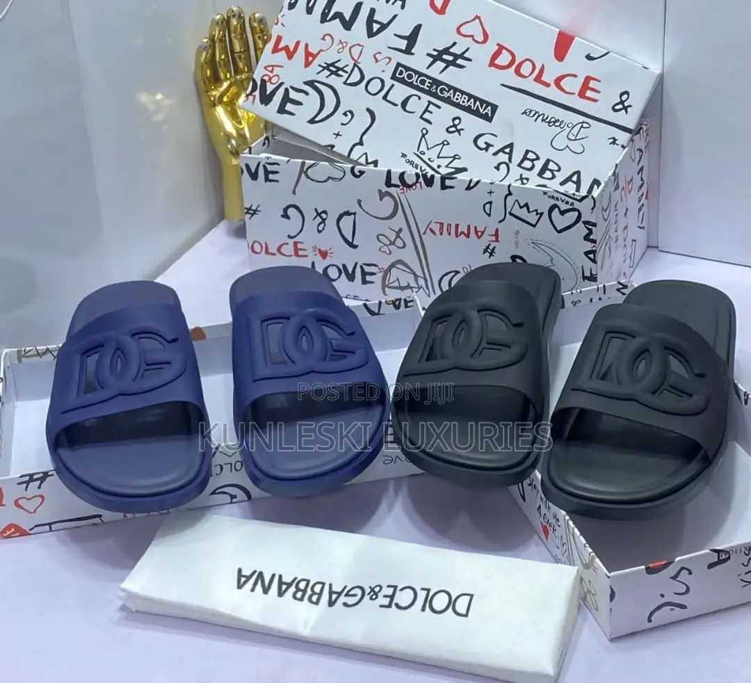 Original Dolce Gabbana Luxury Leather Slippers