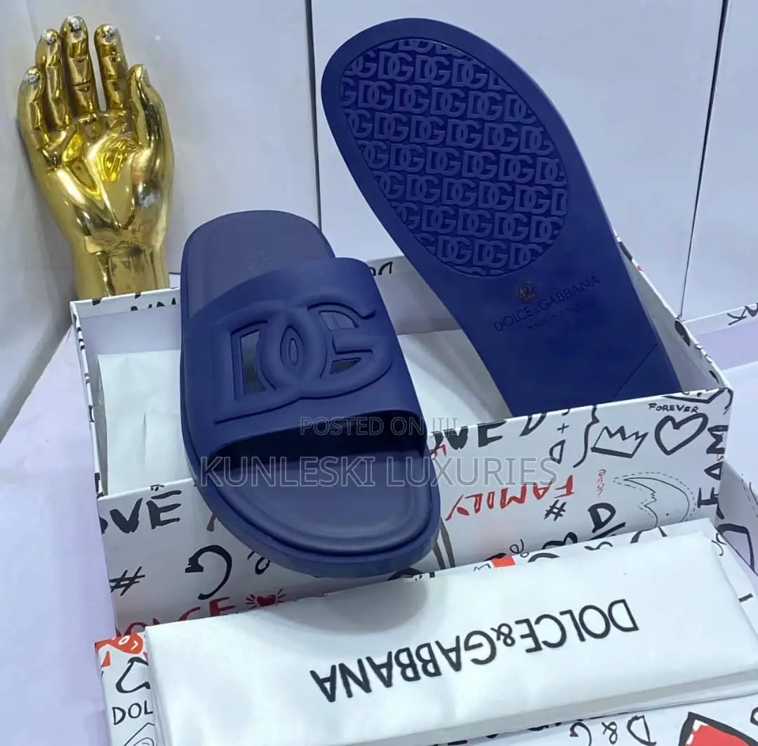 Original Dolce Gabbana Luxury Leather Slippers