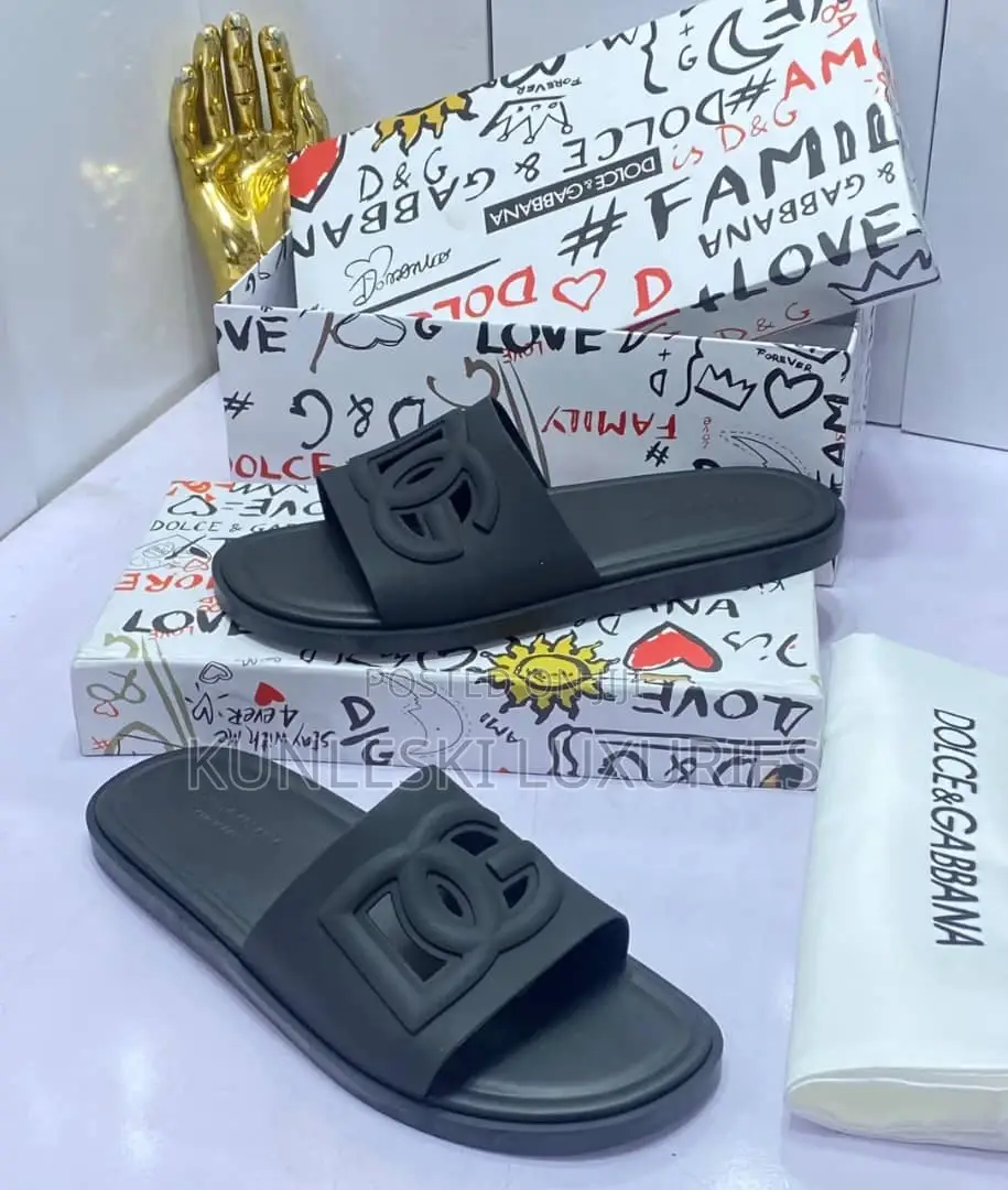 Original Dolce Gabbana Luxury Leather Slippers