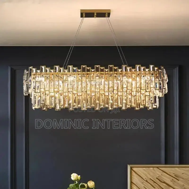 Plate Gold Steel Led Pendant Lamp /800mm