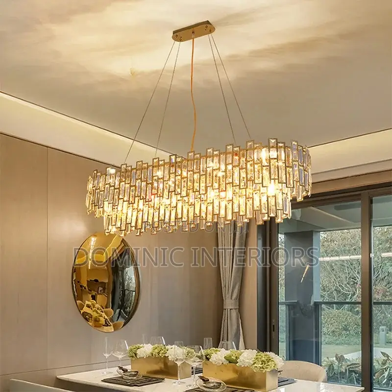Plate Gold Steel Led Pendant Lamp /800mm