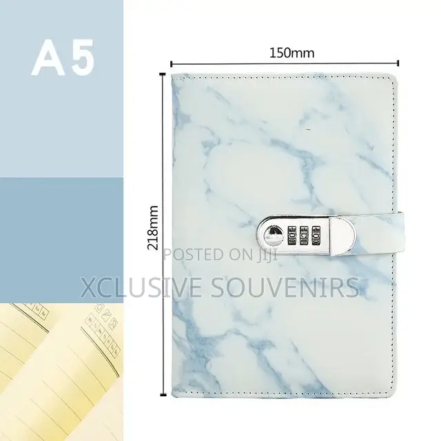 A5 Marble Hardcover Notebook With Code Lock