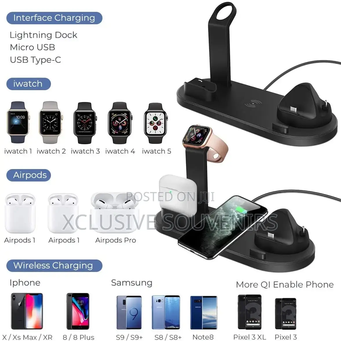 Custom Wireless Charger 6in1 Magnetic iPhone Charger
