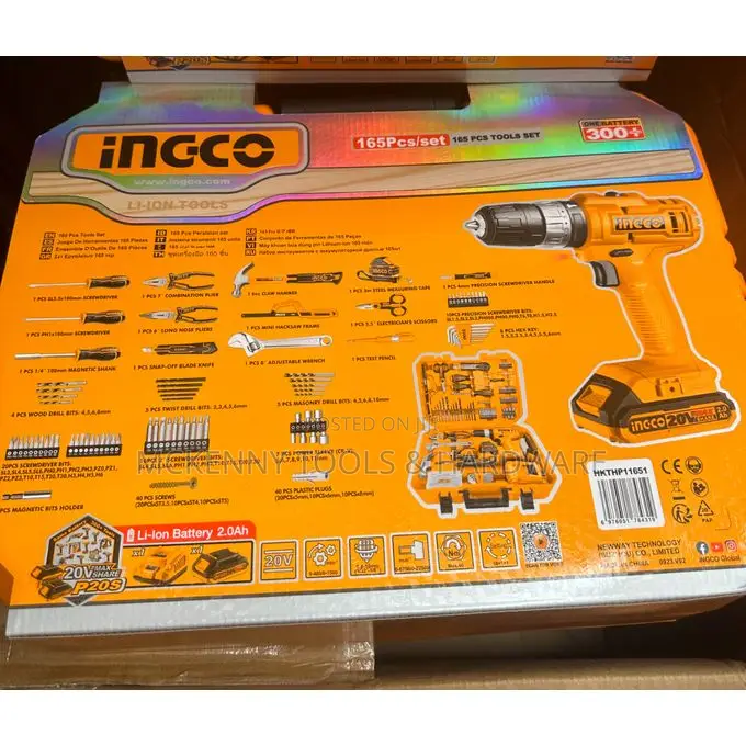 Maxmech Ingco 165pcs Tool Set With 20v Impact Drill
