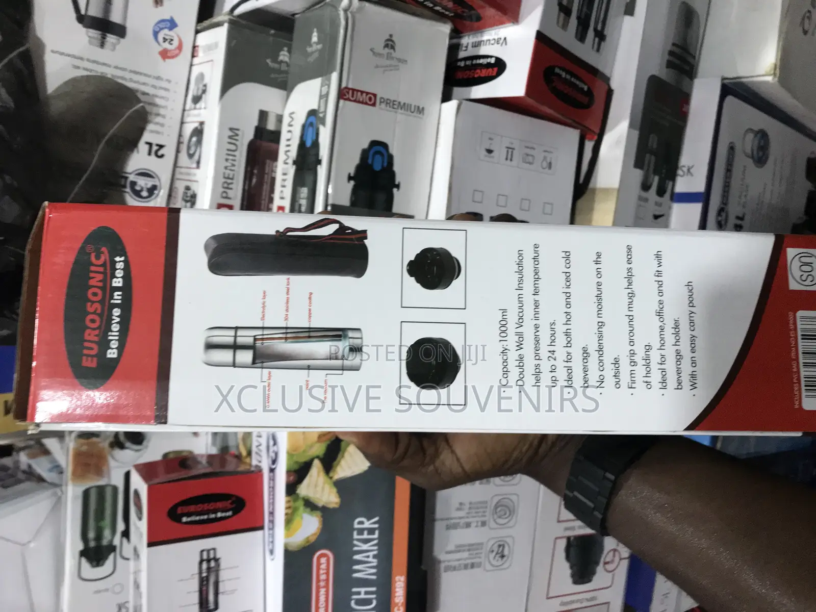 1000ML Double Wall Vacuum Stainless Steel Flask With Bag
