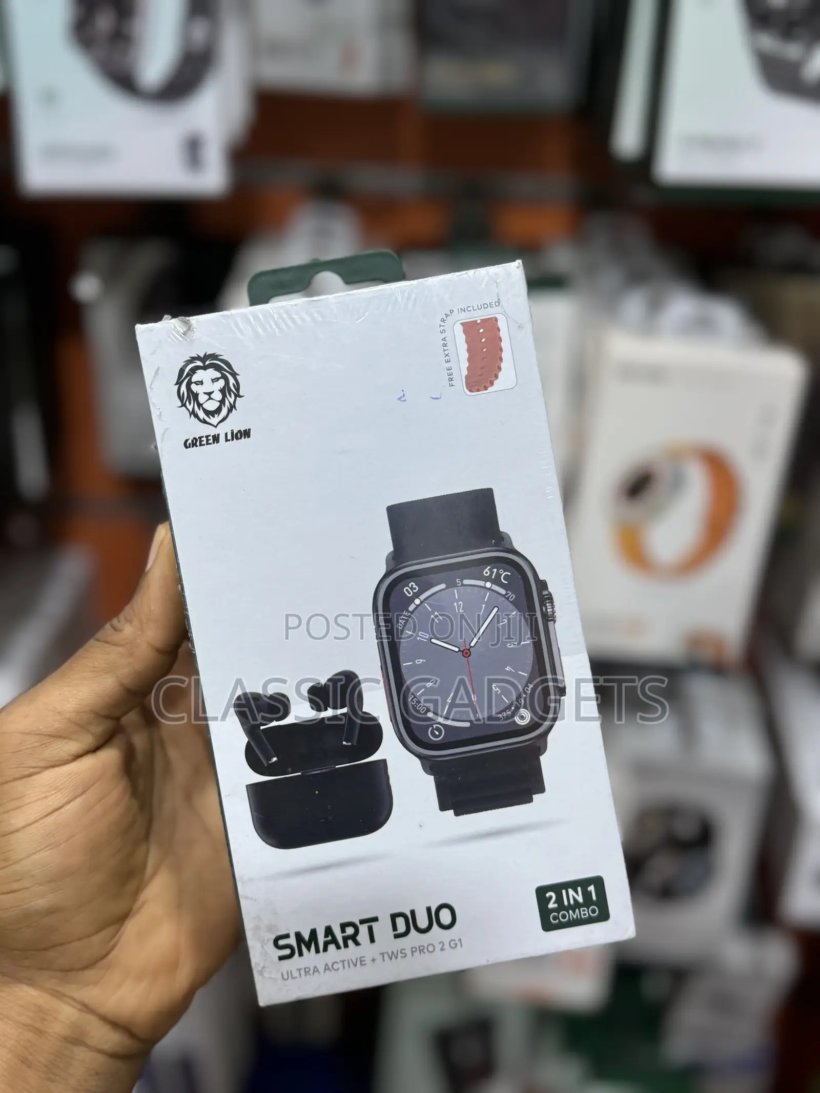2 Green Lion in 1 Smart Watch Duo Ultra +TWS Pro 2 Combo