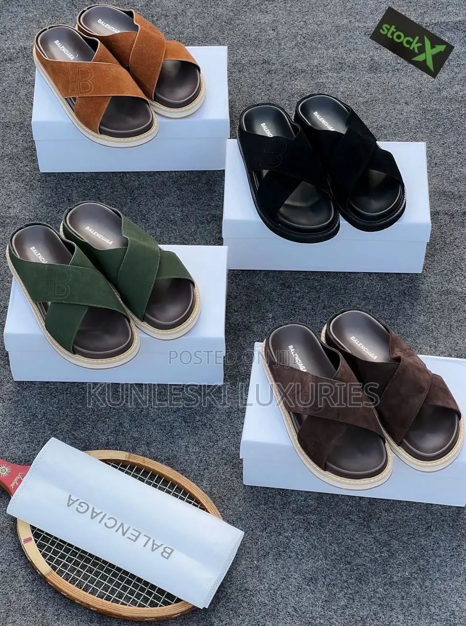 Original Balenciaga Big Sole Leather Slippers