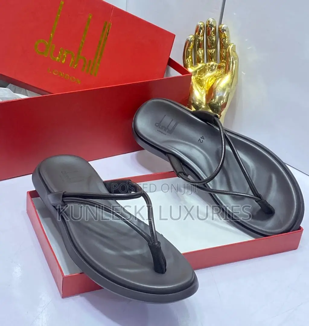 Original Dunhill London Leather Slippers for Men