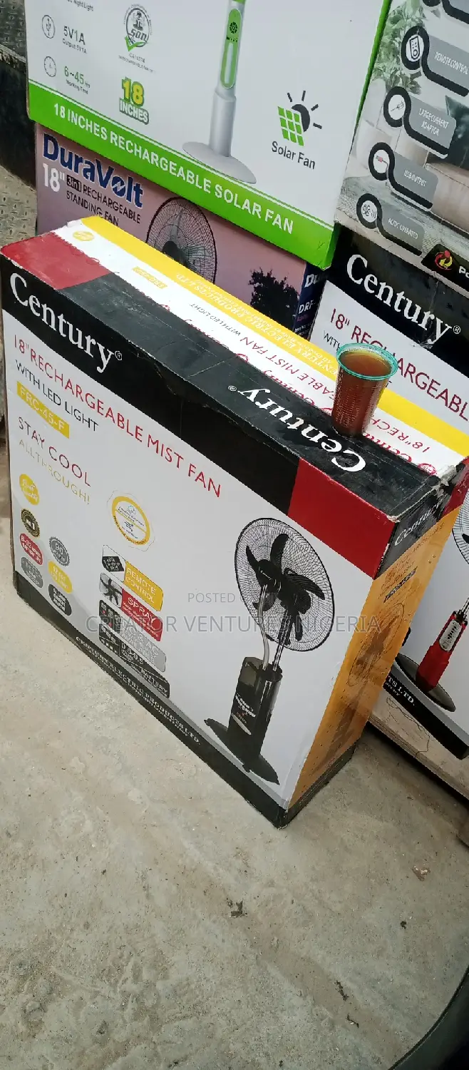 Century Dc/Ac Water Mist,18" Rechargable Standing Fan,8-11hr