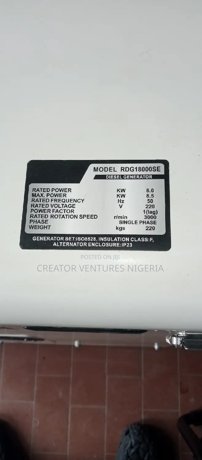 Retech 8.5kw Sound Proof DIESEL Generator, Fully Copper