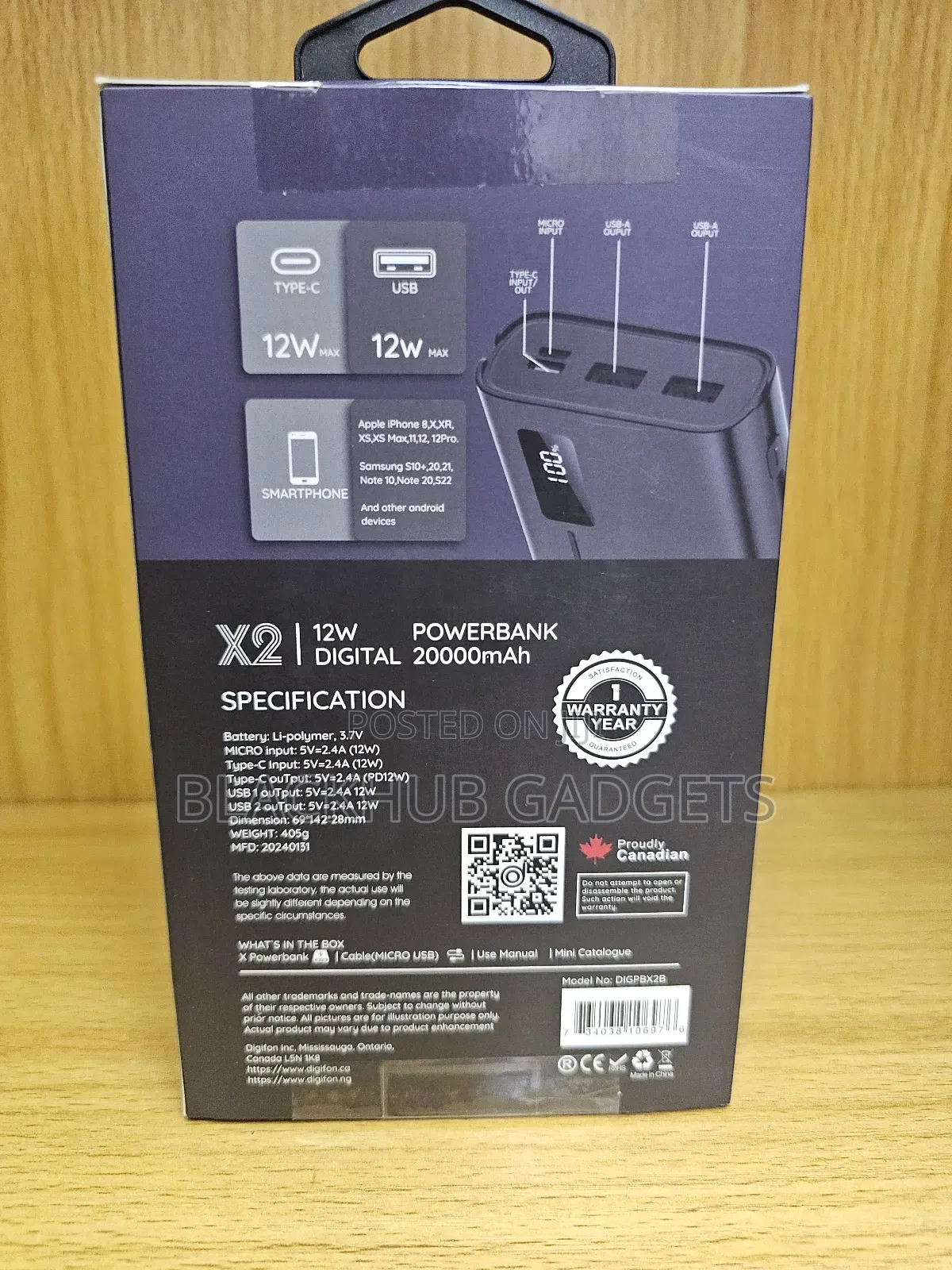 Digifon X2 Power Bank 20000mah