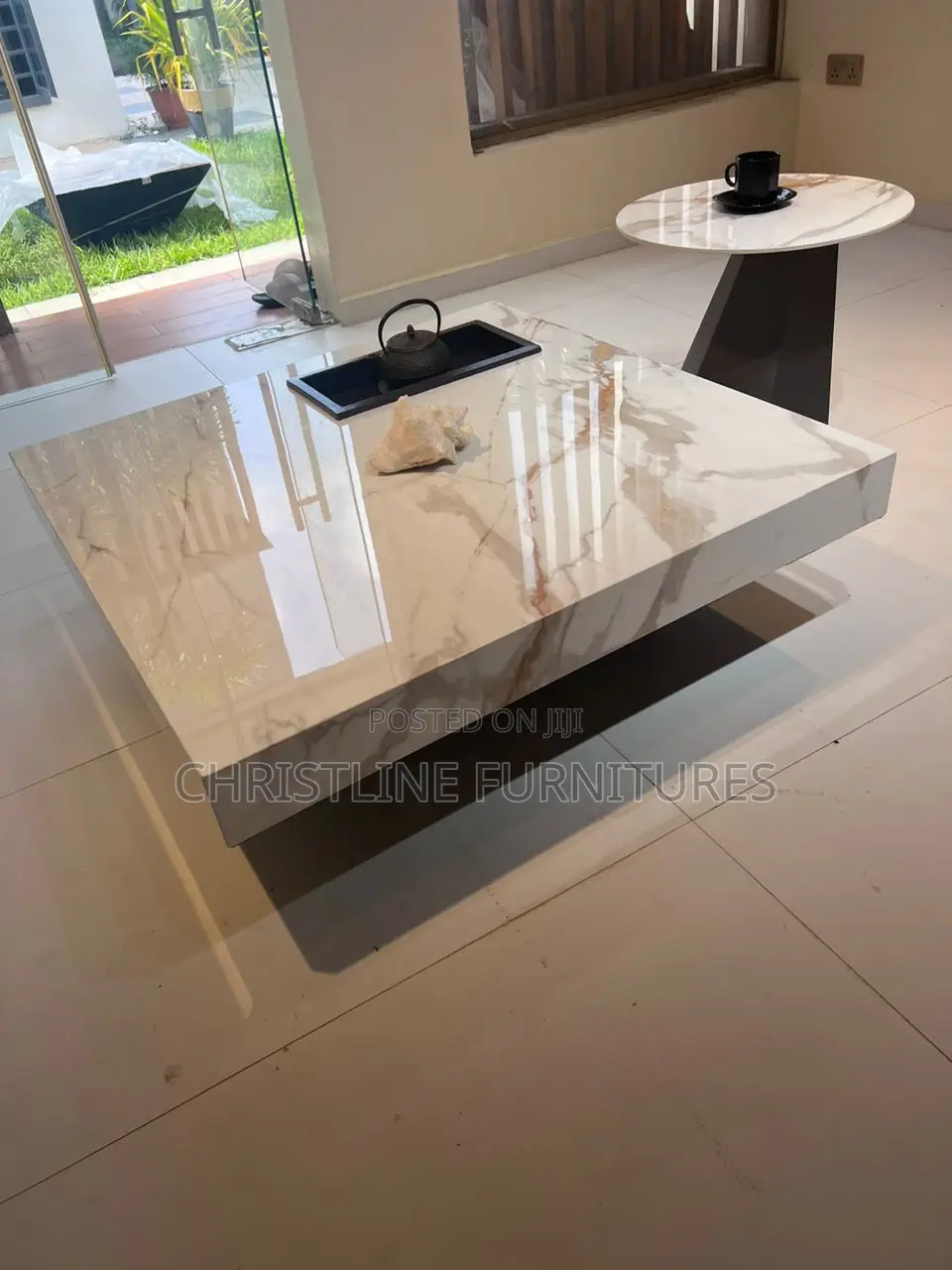 Turkey Marble Top Center Table Set