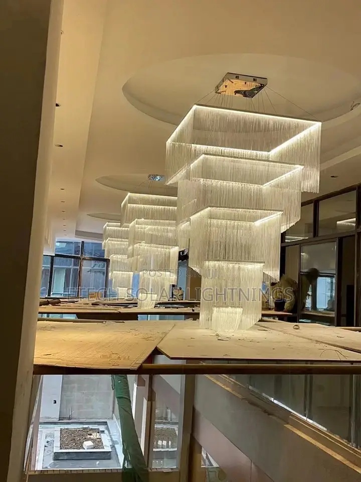 Modern Led Customized Staircase Tassel Chandelier Light