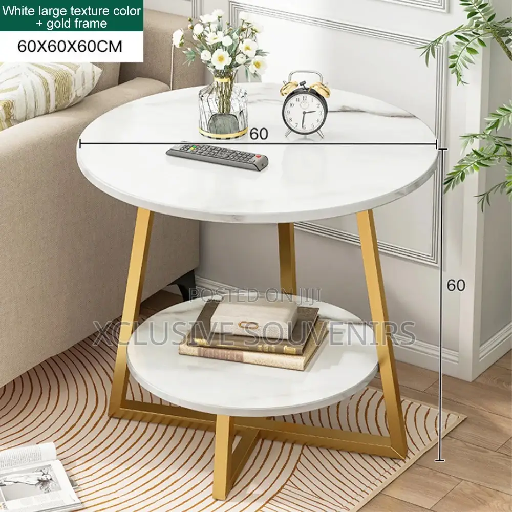 2 Tiers Fashion Coffee Table With Metal Frame