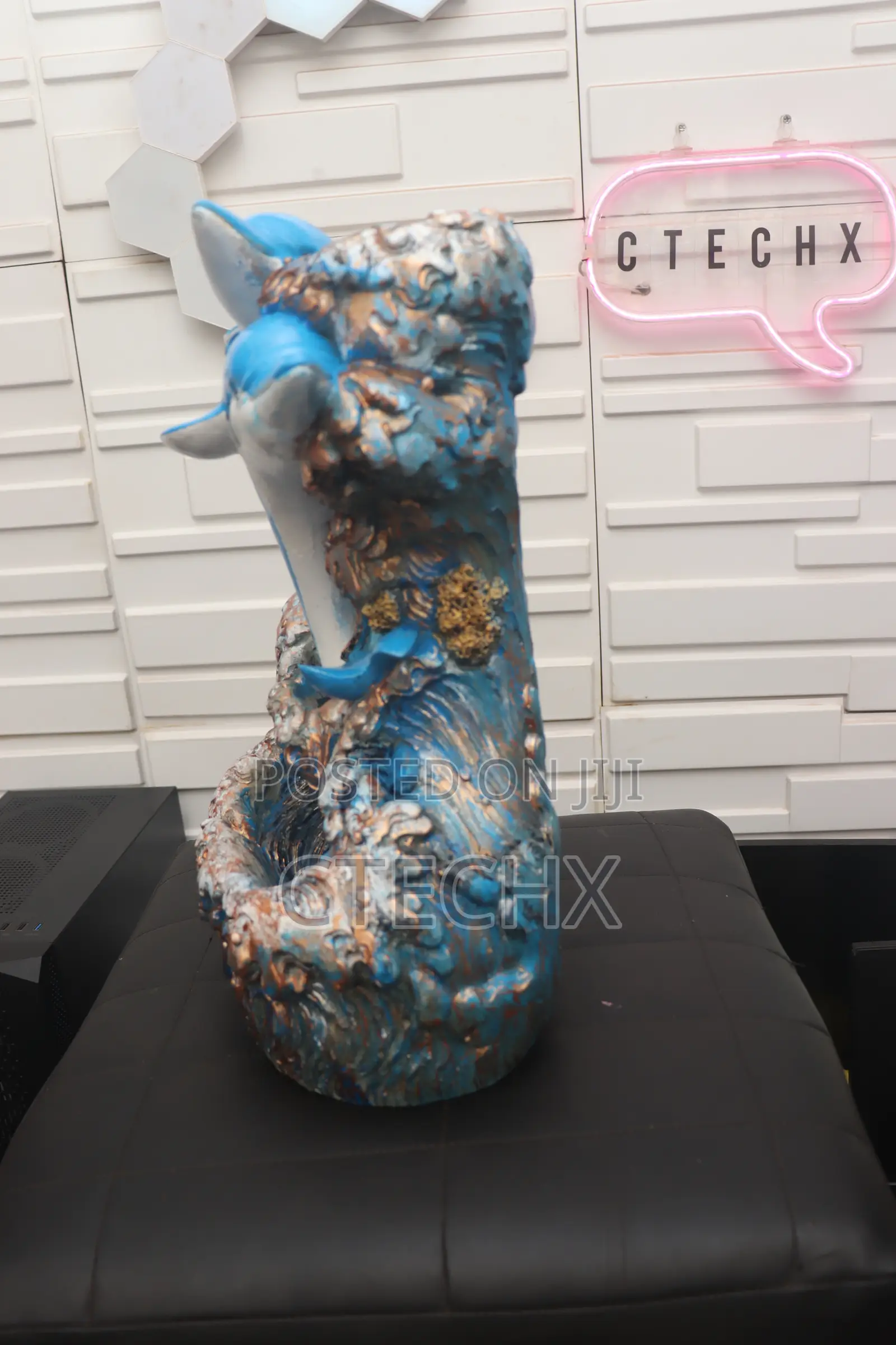 Dolphin Table Fountain, Blue