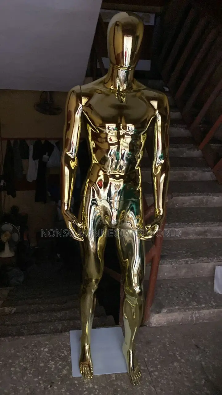 Male Gold Chrome Full Body Mannequin