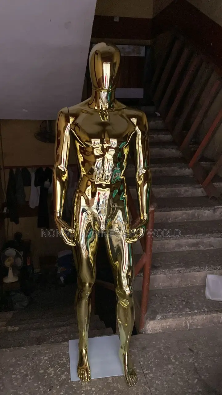 Male Gold Chrome Full Body Mannequin