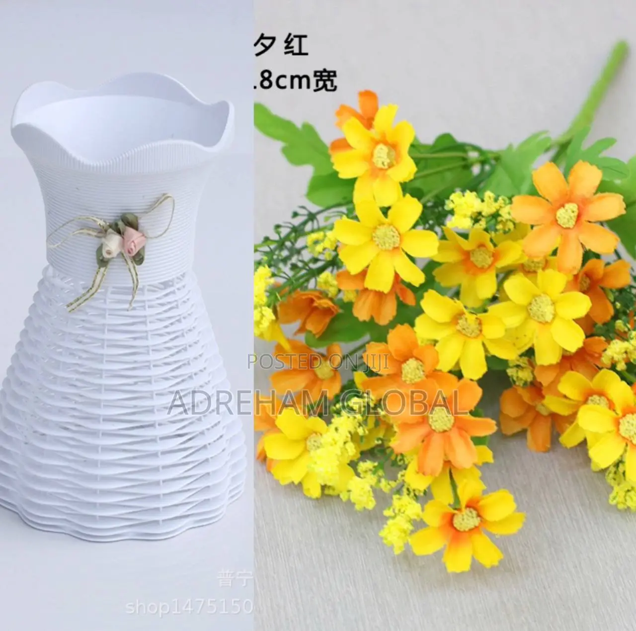 Arike Potted Plant Home and Office Decor With (2) Flowers