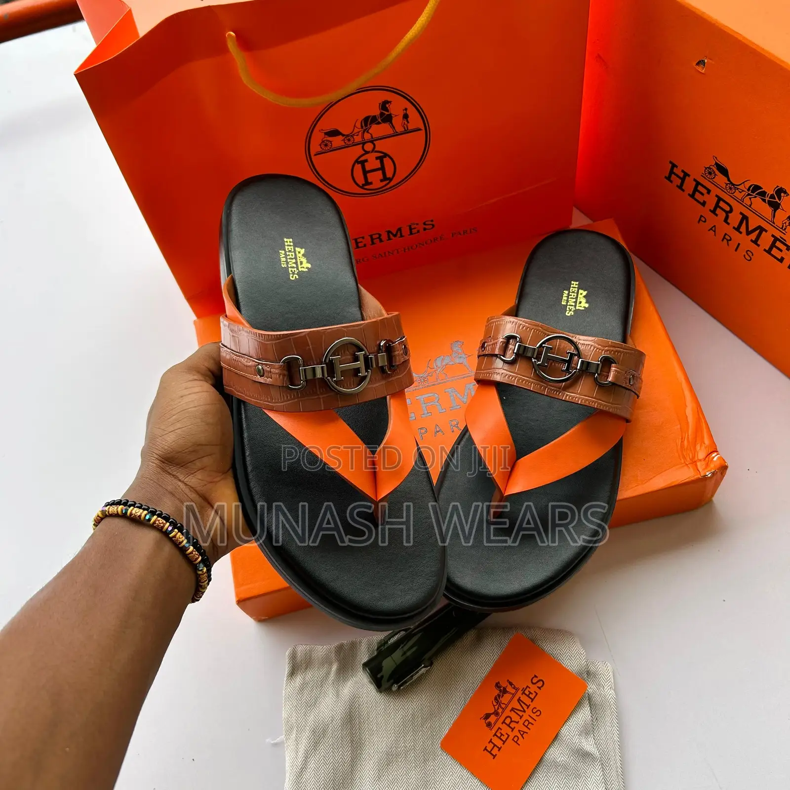 Men Original Leather Slipers