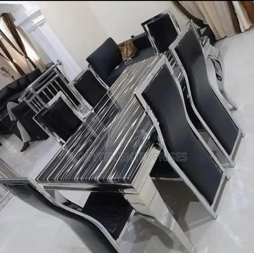 High Quality Marble Top With Leather Chairs