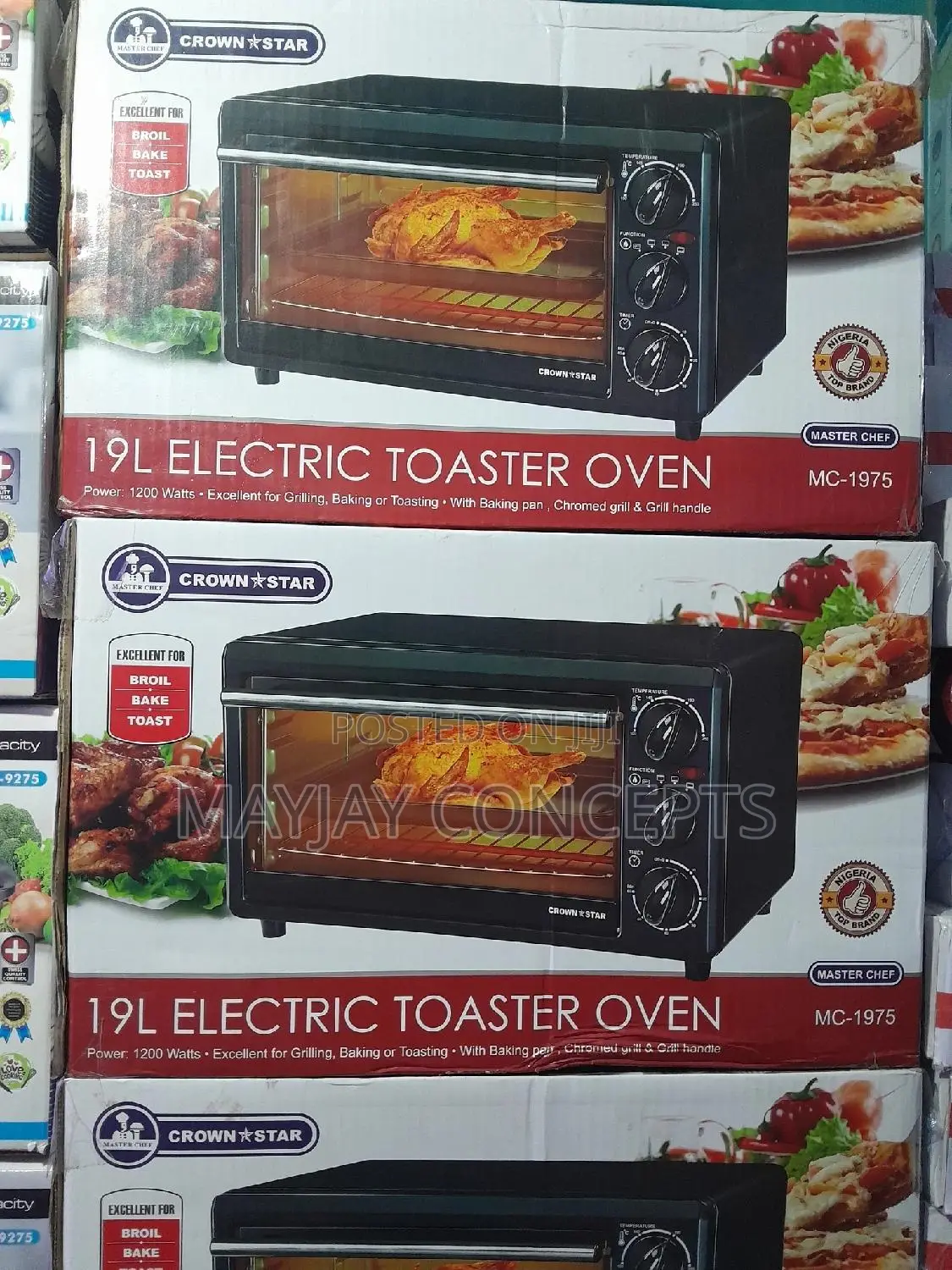 Master Chef 19-Litre Electric Oven, Toaster Grill -Black