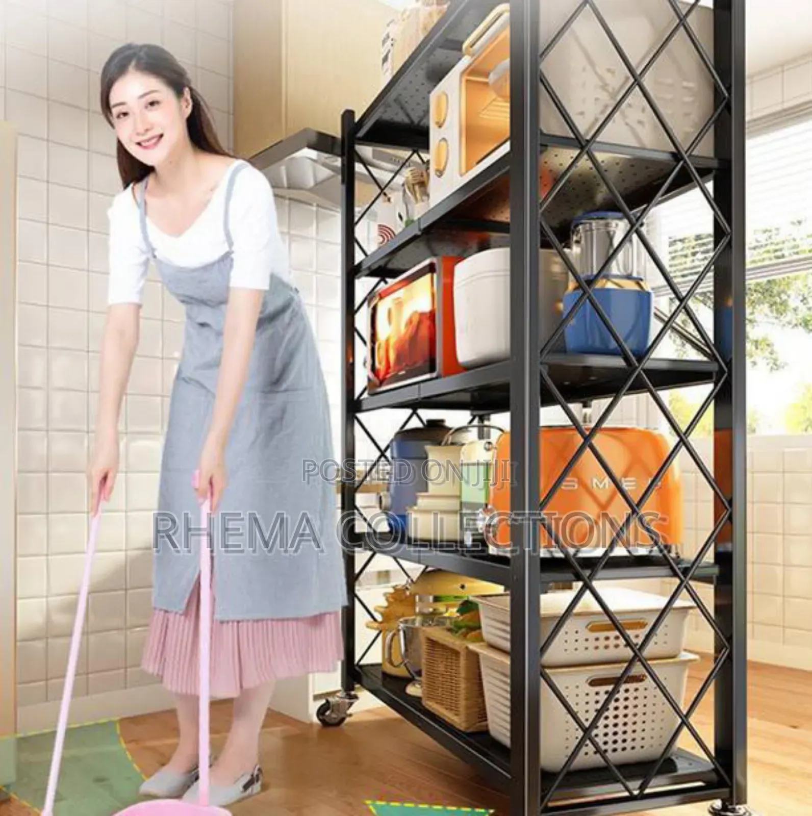 5 Tiers Heavy Duty Metal Foldable Storage Shelf